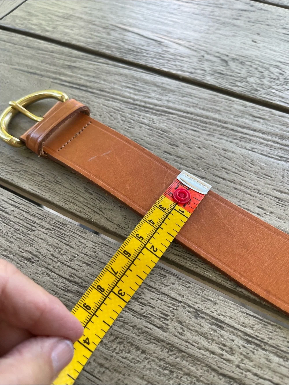Orvis Classic Tan Leather Belt with Brass Buckle Size Medium